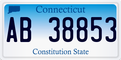 CT license plate AB38853