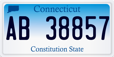 CT license plate AB38857
