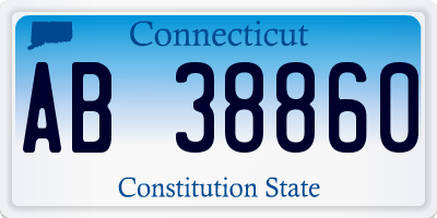 CT license plate AB38860