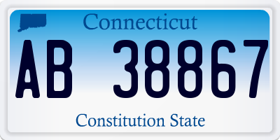 CT license plate AB38867