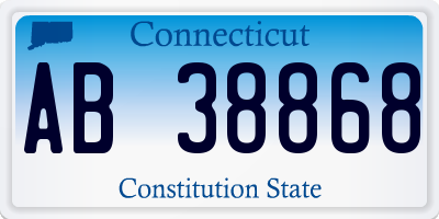 CT license plate AB38868