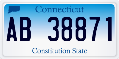 CT license plate AB38871