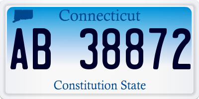CT license plate AB38872