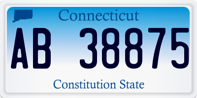 CT license plate AB38875