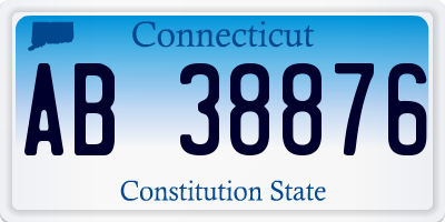 CT license plate AB38876