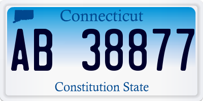 CT license plate AB38877