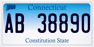 CT license plate AB38890