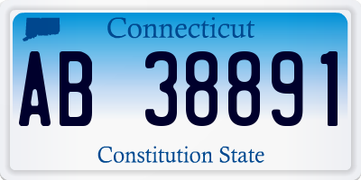 CT license plate AB38891