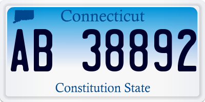 CT license plate AB38892