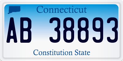 CT license plate AB38893