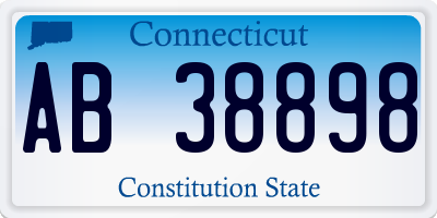 CT license plate AB38898