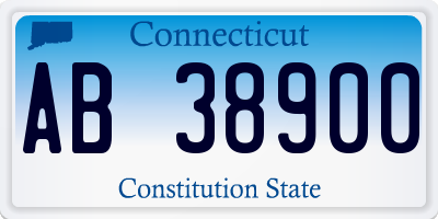 CT license plate AB38900
