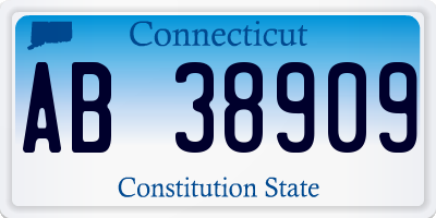 CT license plate AB38909