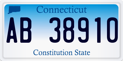 CT license plate AB38910