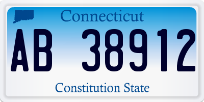 CT license plate AB38912