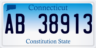CT license plate AB38913