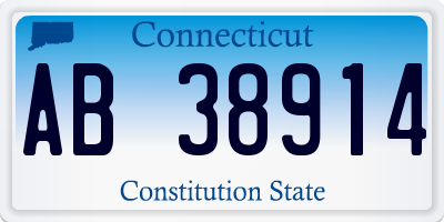CT license plate AB38914