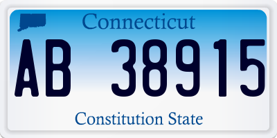 CT license plate AB38915