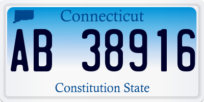 CT license plate AB38916
