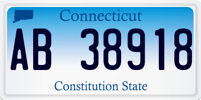 CT license plate AB38918