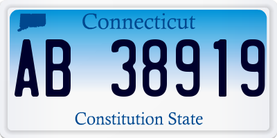 CT license plate AB38919