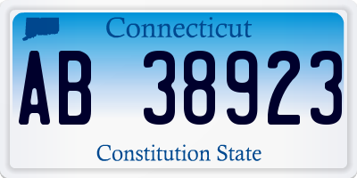 CT license plate AB38923