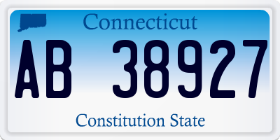CT license plate AB38927