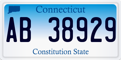 CT license plate AB38929