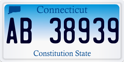 CT license plate AB38939