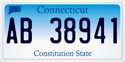 CT license plate AB38941