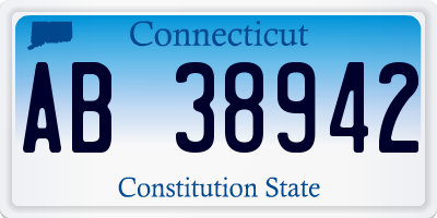 CT license plate AB38942