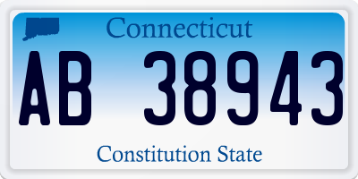 CT license plate AB38943
