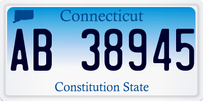 CT license plate AB38945