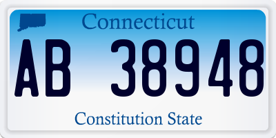CT license plate AB38948