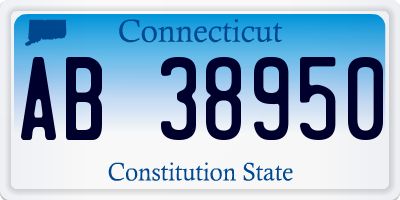 CT license plate AB38950