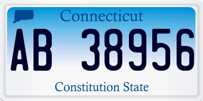 CT license plate AB38956