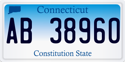 CT license plate AB38960