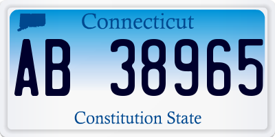 CT license plate AB38965