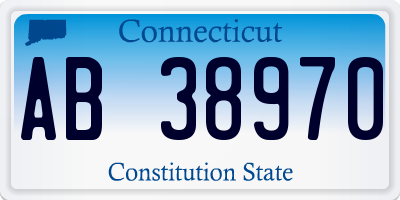 CT license plate AB38970