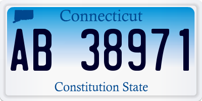 CT license plate AB38971