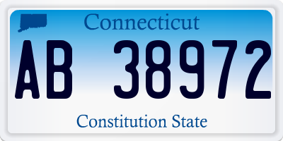 CT license plate AB38972