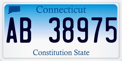 CT license plate AB38975