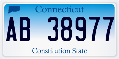 CT license plate AB38977