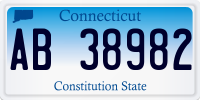 CT license plate AB38982