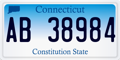 CT license plate AB38984