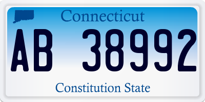 CT license plate AB38992