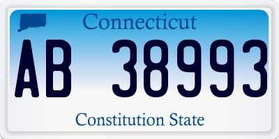 CT license plate AB38993
