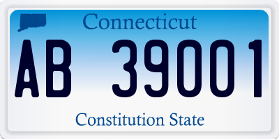 CT license plate AB39001