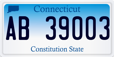 CT license plate AB39003