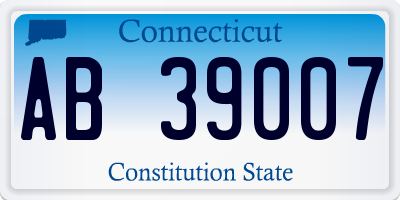 CT license plate AB39007